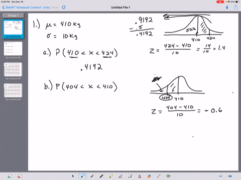 1the-mean-of-a-normal-distribution-is-410-kg-the-standard-deviation-is-10-kg-refer-to-the-table-in-appendix-b1-round-the-z-values-to-2-decimal-places-and-the-final-answers-to-4-decimal-place-90857