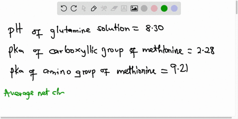 the-pka-of-the-carboxyl-group-of-methionine-is-228-and-the-pk-of-its-amino-group-is-921_-calculate-the-average-net-charge-on-methionine-if-it-is-in-solution-that-has-ph-of-830-_-average-net-13814