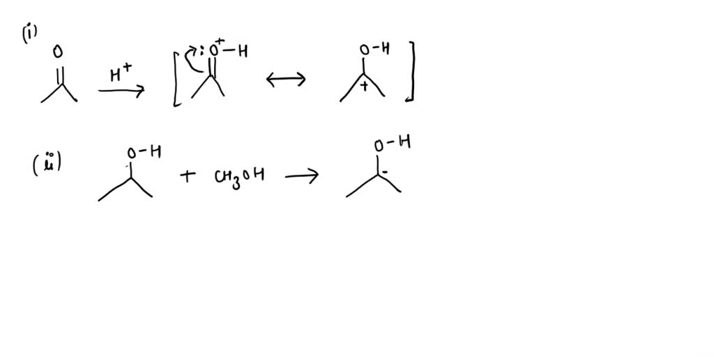 SOLVED: Draw the mechanism for the acid-catalyzed reaction of acetone ...