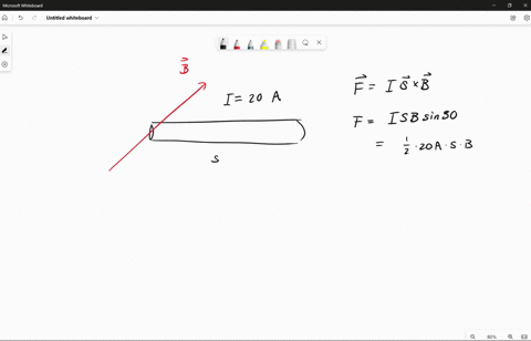 the-figure-represents-the-magnetic-force-f-acting-on-a-conductor-carrying-current-as-function-of-the-conductor-length-s-if-the-current-in-the-conductor-is-i20-a-and-it-makes-an-angle-of-300-01397