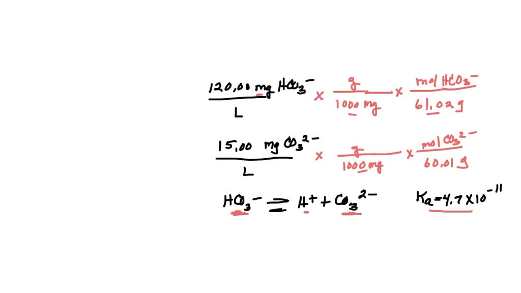 SOLVED What is the pH of a water that contains 120.00 mg/L of
