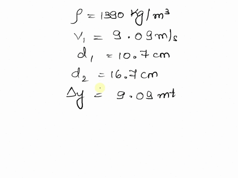 a-liquid-of-density-1390-kgm3-flows-steadily-through-a-pipe-of-varying-diameter-and-height-at-location-1-along-the-pipe-the-flow-speed-is-909-ms-and-the-pipe-diameter-d1-is-107-cm-at-locatio-21841