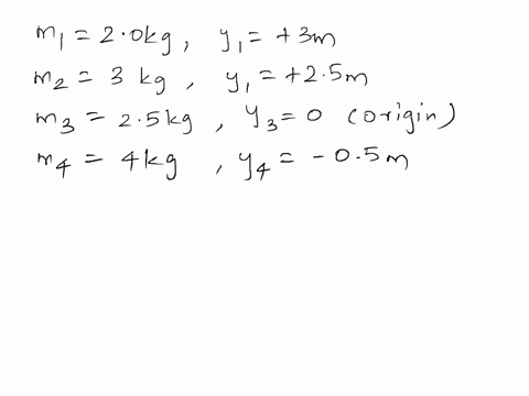 four-objects-are-situated-along-the-y-axis-as-follows-a-2-kg-object-is-at-3-ma-3-kg-object-is-at-25-ma-25-kg-object-is-at-the-origin-and-a-4-kg-object-is-at-05-m-where-is-the-centre-of-mass-52281