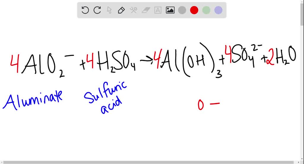 SOLVED Aluminate ions combine with sulfuric acid to produce aluminum