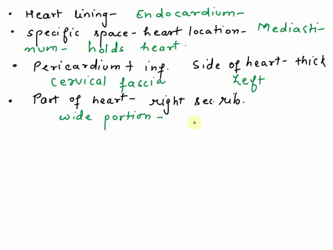 wnat-is-the-lining-of-the-heart-called-what-is-the-specific-space-in-the-thoracic-cavity-where-the-heart-is-located-the-pericardium-attaches-to-this-structure-inferiorly-which-side-of-the-he-87656