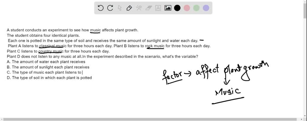 A student conducts an experiment to see how music affects plant growth ...