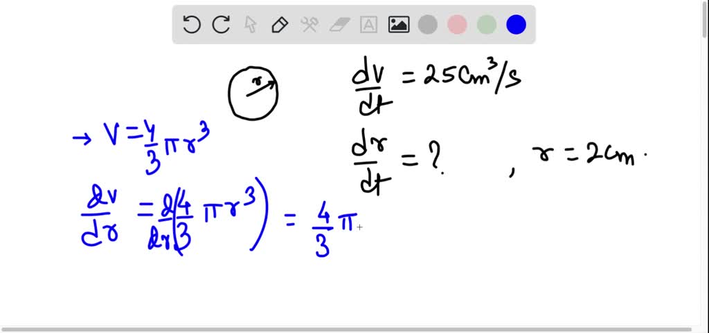 Solved: 44. A Spherical Balloon Is Being Inflated At A Constant Rate Of 