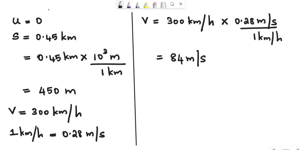 Solved A Body Starting From Rest Covers A Distance Of 0 45km And Acquires A Velocity Of 300km H It S Acceleration Will Be