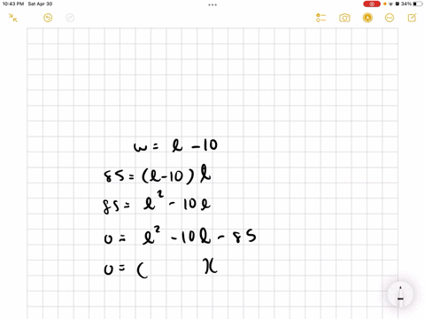 if-the-area-of-a-rectangle-is-85-square-meters-and-the-width-is-ten-meters-shorter-than-the-length-find-the-perimeter-of-the-rectangle-in-meters-round-your-answer-to-two-decimal-places-a-354-56057