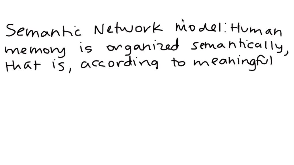 SOLVED: In semantic network models the length of a pathway between ...