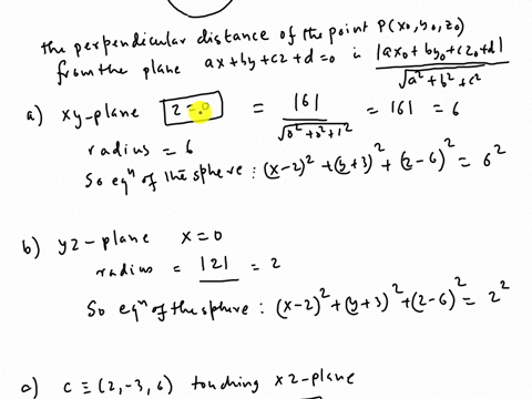 find-equations-of-the-spheres-with-center-2-36-that-touch-a-the-x-y-plane-b-the-y-z-plane-c-the-x-3-77896