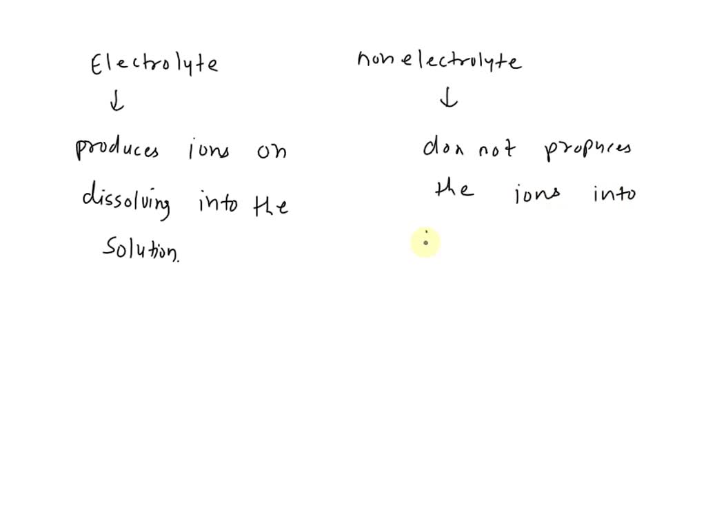 SOLVED QUESTION 24 How does an electrolyte differ from nonelectrolyte? Electrolytes are less
