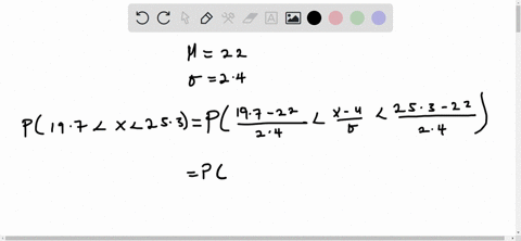 the-variable-x-is-normally-distributedthe-mean-is-220-and-the-standard-deviation-is-24-find-p197-x-253-89075