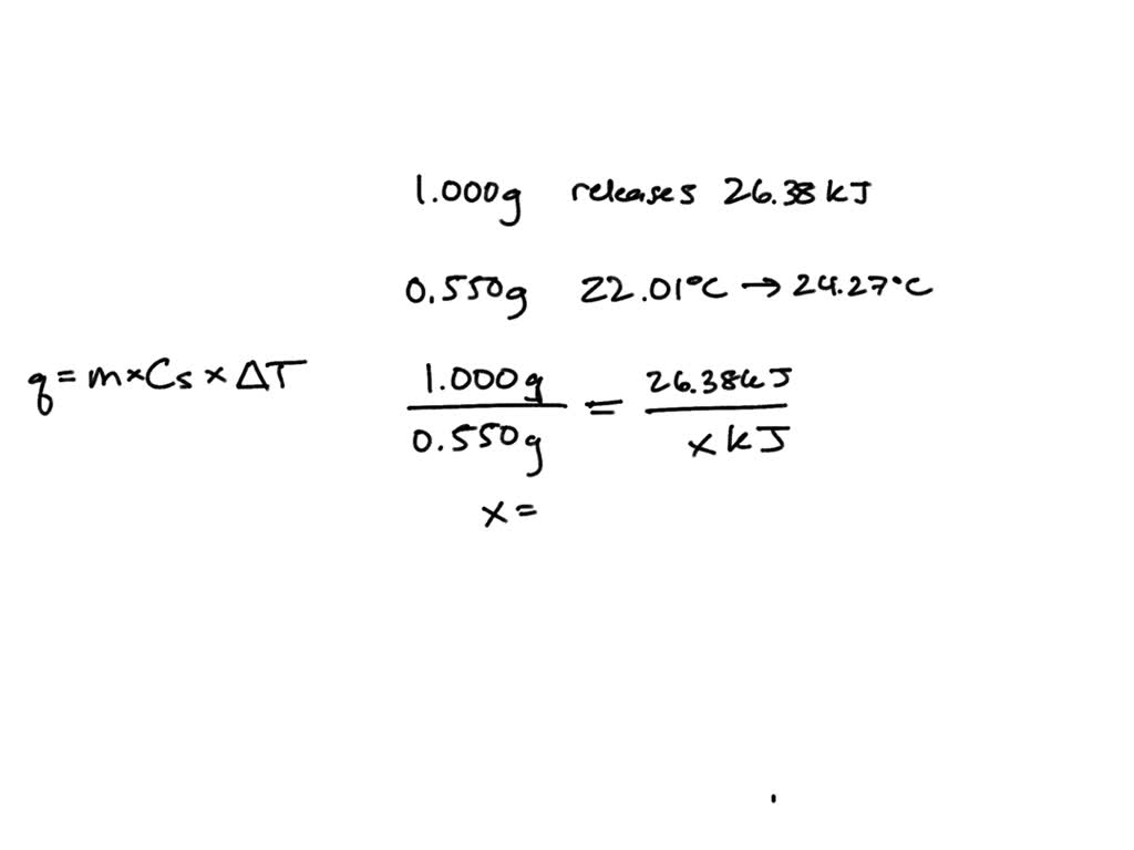 The combustion of exactly 1.000 g of benzoic acid in a bomb calorimeter ...