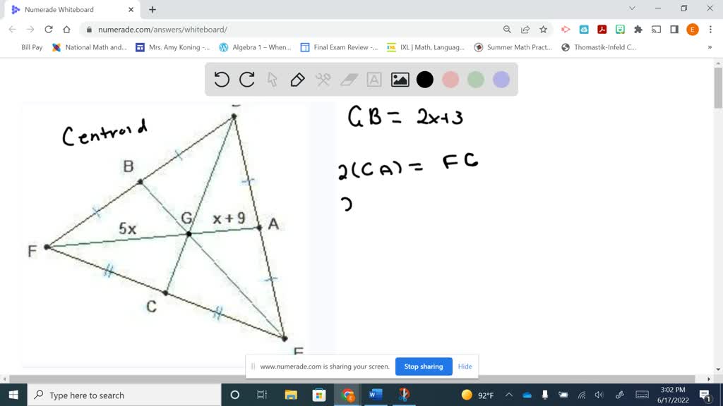 SOLVED: 'In the diagram, GB = 2x + 3.. What is GB?