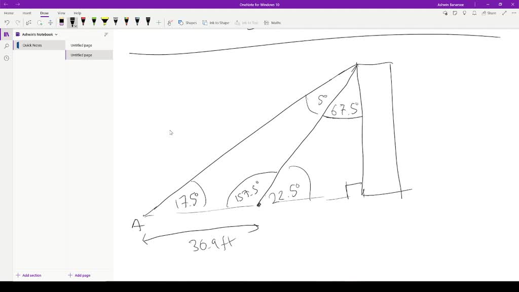 solved-the-angle-of-elevation-to-the-top-of-a-tower-from-point-a-on