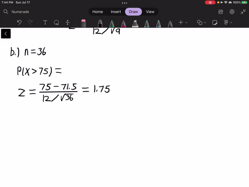 SOLVED: The distribution exam grades for an introductory psychology class is  negatively skewed with a mean of μ=71.5 and a standard deviation of σ=12 a. What  is the probability of selecting a