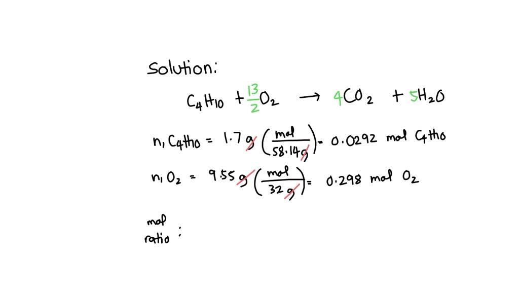 SOLVED Gaseous butane (CH3)(CH2)2CH3) will react with gaseous oxygen (O2) to produce gaseous
