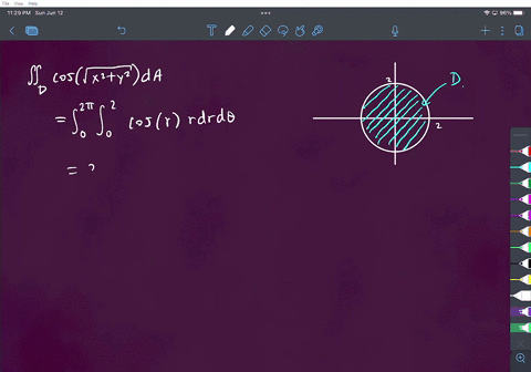 evaluate-the-given-integral-by-changing-to-polar-coordinates-iint_d-cos-sqrtx2-y2-da-where-d-is-the-90842