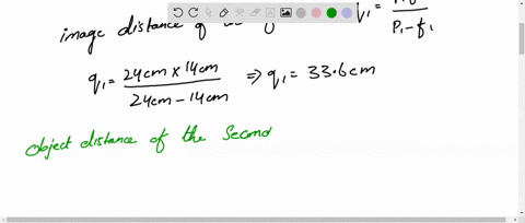 two-lenses-that-are-35-cm-apart-are-used-to-form-an-image-as-shown-in-figure-lens-1-is-converging-and-has-a-focal-length-f1-14-cm-lens-2-is-diverging-and-has-focal-length-f2-70-cm-the-object-37487
