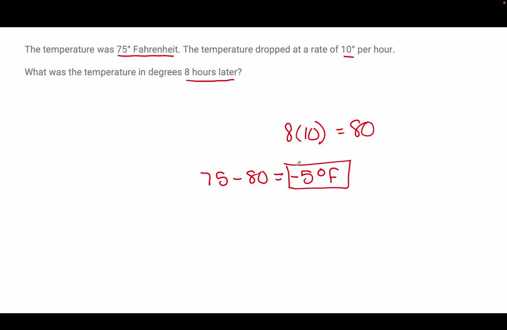 SOLVED: Text: It is -8°C. The sun comes out and the temperature rises ...