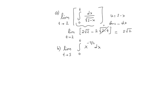 use-the-definition-of-an-improper-integral-to-evaluate-the-following-integrals-a-int_02-frac1sqrt2-x-d-x-b-int_05-frac1x5-2-d-x-c-int_1infty-frac2ex-d-x-3
