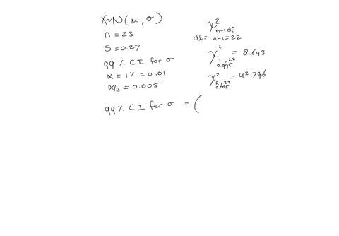 Upper Subscript use the given information to find the number of degrees of freedom the ...