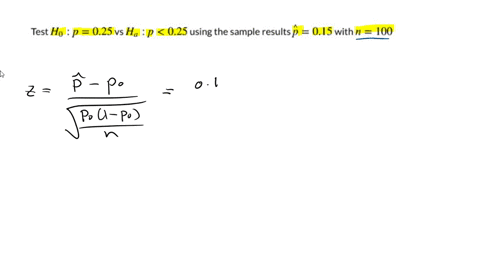 use-the-normal-distribution-and-the-given-sample-results-to-complete-the-test-of-the-given-hypotheses-assume-the-results-come-from-a-random-sample-and-use-a-5-significance-level-test-ho-p-02-79538