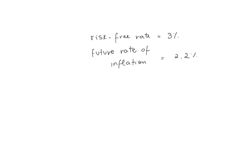 suppose-the-real-risk-free-rate-is-300-and-the-future-rate-of-inflation-is-expected-to-be-constant-at-22-what-rate-of-return-would-you-expect-on-a-1-year-treasury-security-assuming-the-pure-expectatio