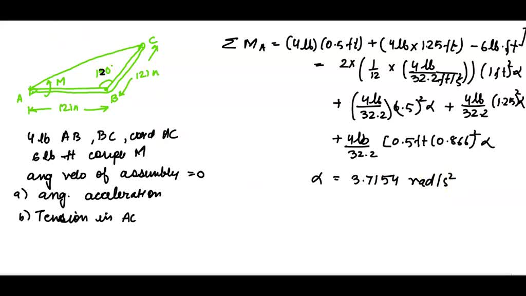 SOLVED: Two Identical 4-lb Slender Rods AB And BC Are Connected By A ...