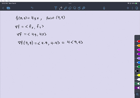 find-the-maximum-rate-of-change-of-f-at-the-given-point-and-the-direction-in-which-it-occurs-fx-y-4y-x-4-9-97194