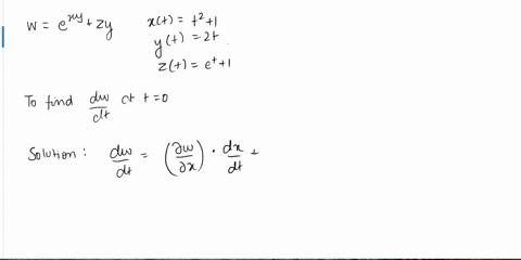 Find (d w)/(d t) at t=0 if w=xy^2+z^2 where x=cos , y=sint,