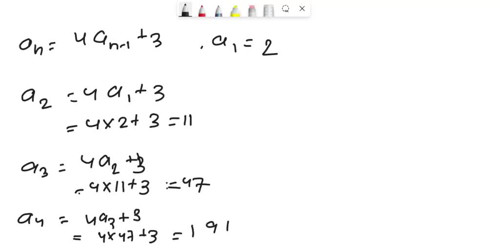 Solved Find The First Five Terms Of The Given Recursively Defined Sequence A1 24