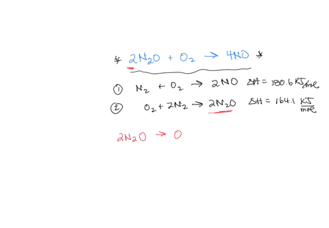 predict-hrxn-for-this-reaction-2-n2o-o2-4-no-using-the-thermochemical-below-n2-o2-2-no-h-1806-kjmol-o2-2-n2-2-n2o-h-1641-kjmol-3447-kj-1971-kj-1971-kj-3447-kj-06917