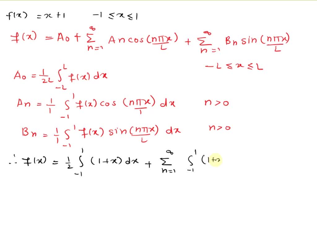 Solved Find The Fourier Series For The 2x Periodic Function F X X