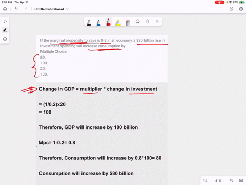 if-the-marginal-propensity-to-save-is-02-in-an-economy-a-20-billion-rise-in-investment-spending-will-increase-consumption-by-multiple-choice-80-100-20-120-71717