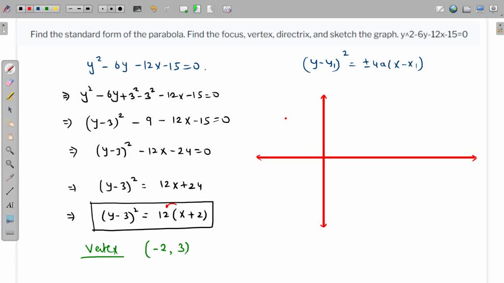 solved-find-the-standard-form-of-the-parabola-find-the-focus-vertex