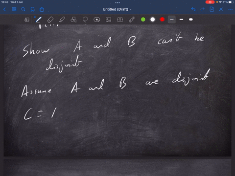 let-a-and-b-be-two-events-in-sample-space-using-the-axioms-of-probability-show-that-if-pa-pb-1-then-a-and-b-cannot-be-disjoint-87669