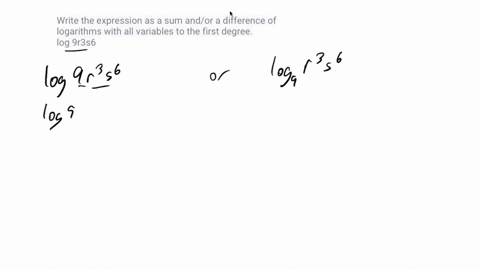 write-the-expression-as-a-sum-andor-a-difference-of-logarithms-with-all-variables-to-the-first-degree-log-9r3s6-78363