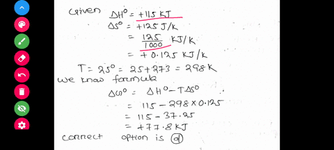question-23-not-yet-answered-marked-out-of-100-flag-question-for-the-following-reaction-at-25c-h-115kj-and-4-125-jk-calculate-6-for-the-reaction-at-25-sbr4g-sg-2br2-select-one-a-371kj-b-862-10033
