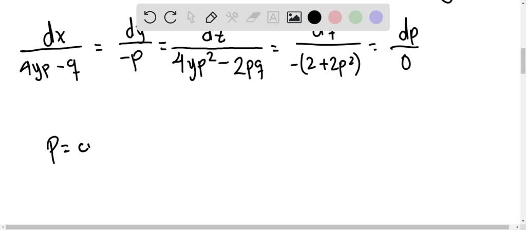 SOLVED: Show that the integral surface of the equation 2 y(1+p^2)=p q ...