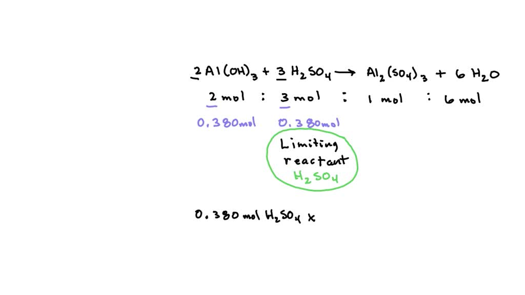 SOLVED 3.78 Aluminum hydroxide reacts with sulfuric acid as follows 2 Al(OH)3 (s) + 3 H2SO4