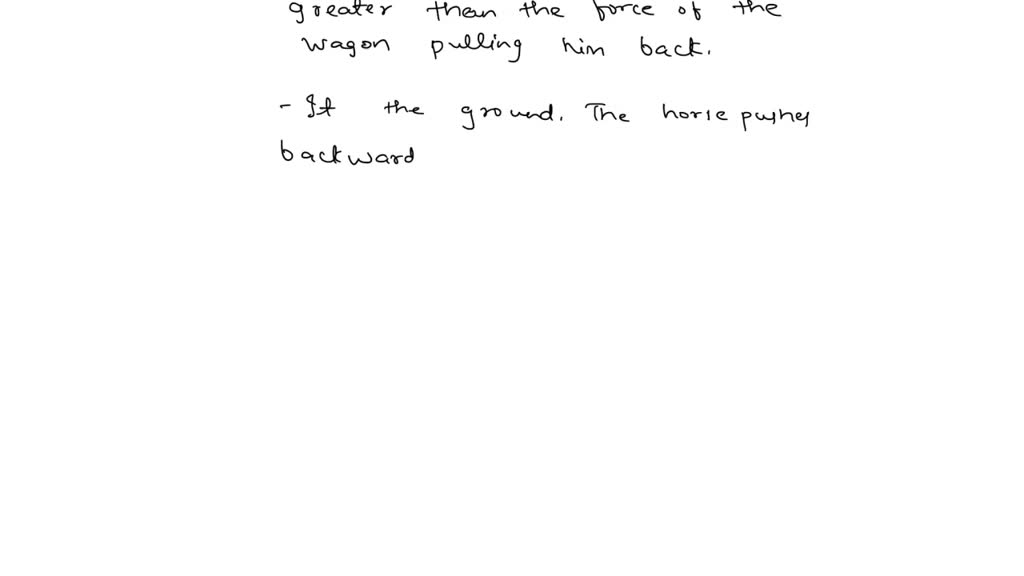 SOLVED A horse is hitched to a wagon. Since the wagon pulls back on