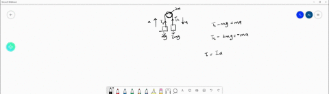 question-14-two-blocks-one-of-mass-m-and-one-of-mass-3m-are-connected-by-a-massless-string-over-a-pulley-that-is-a-uniform-disk-mass-2m-and-moment-of-inertia-mr2-the-two-masses-are-released-70471
