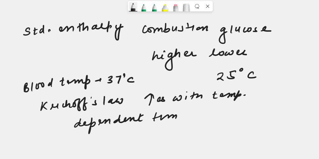 Solved Is The Standard Enthalpy Of Combustion Of Glucose Likely To Be