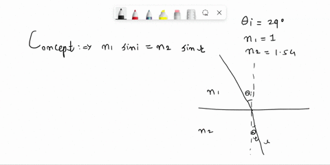 a-ray-of-light-is-directed-toward-the-surface-of-a-block-of-fused-quartz-at-an-angle-of-290-with-respect-to-the-normal-a-line-perpendicular-to-the-surface-at-the-spot-where-the-ray-hits-the-13743