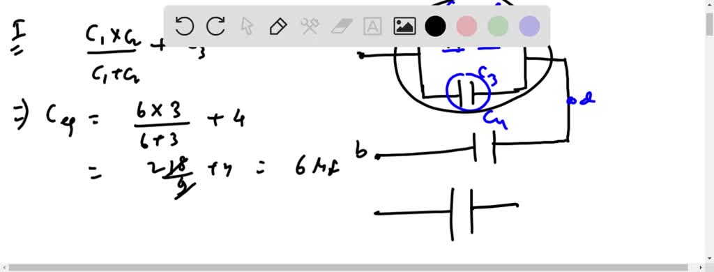 SOLVED: Figure E24.17 Vab = 40 V, C1 6.00 uF, C2 = 3.00 uF, C3 =4.00 uF ...