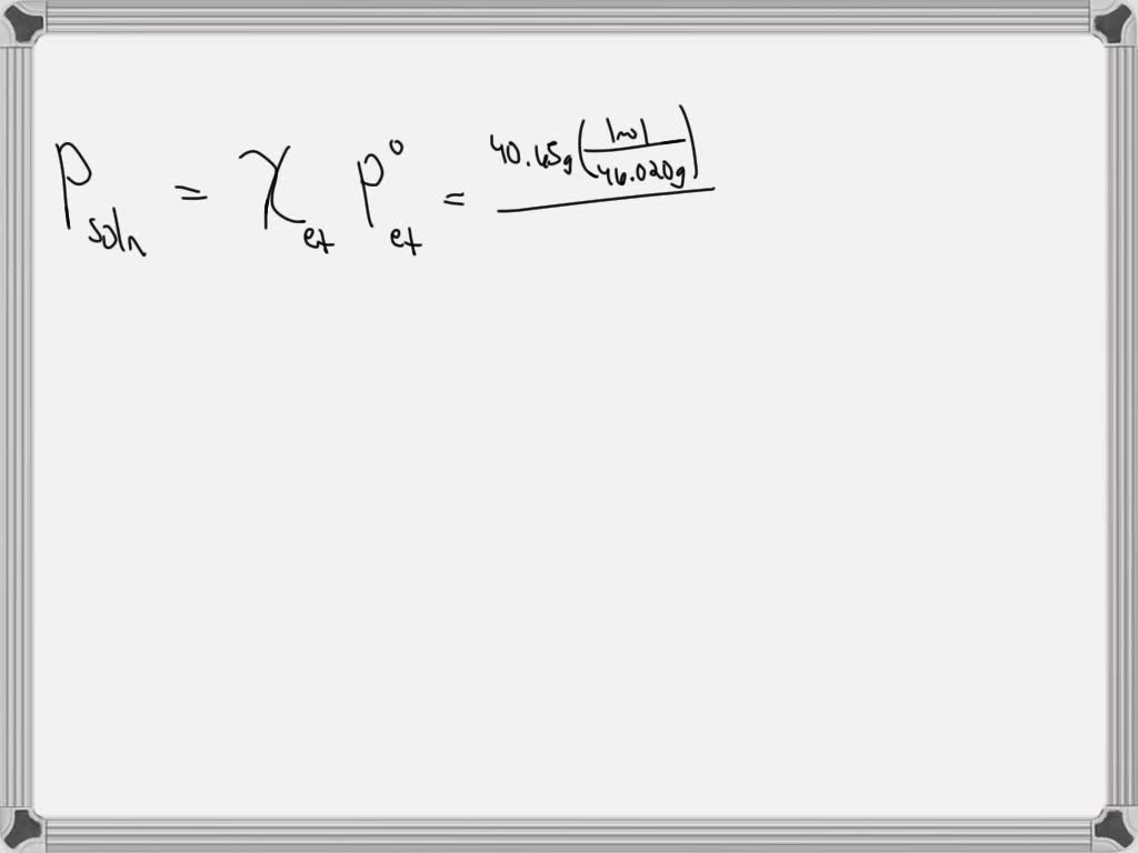 SOLVED: What is the vapour pressure at 25C of a solution composed of 42 ...