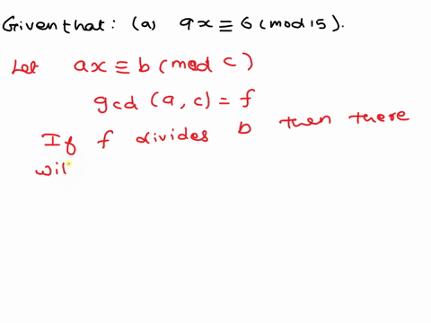 number-theory-list-all-incongruent-solutions-mod-15-to-the-equation-9x-6-mod-15-and-mod-67-to-the-equation-23x-2-mod-67-33455