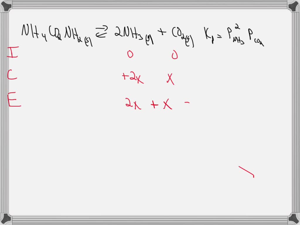 SOLVED: Ammonium carbamate, NH2COONH4, decomposes as follows: NH2COONH4 ...